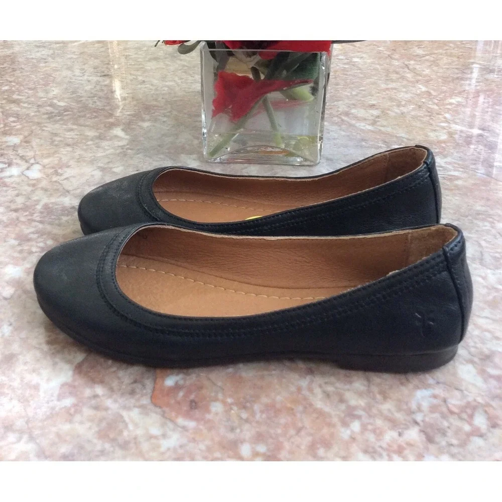 Frye Carson Women's‎ Black Leather Ballet Flats Size 6 EUC!, Retail $158